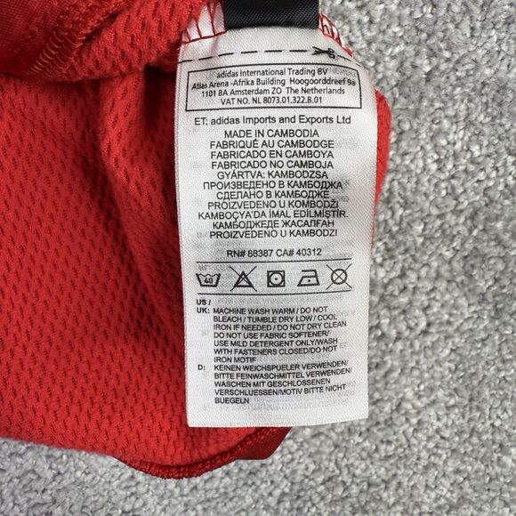 Adidas Sweatshirt Men's Medium Red 1/4 Zip Long Sleeve Pullover Performance - Picture 10 of 12